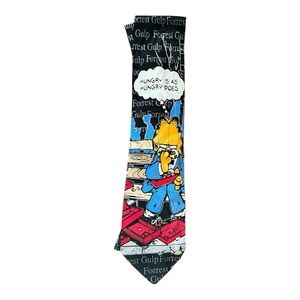 Vintage Garfield Silk Tie Hungry Is As Hungry Does Cartoon Novelty Necktie 90s